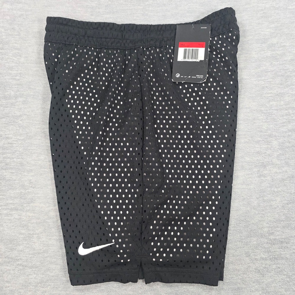 Nike Girls Dri-FIT Training Mesh Shorts Black AJ6790-010 Size Large L NWT